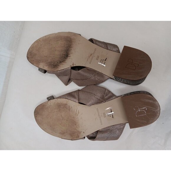 Donald J Pliner Toto Womens 8.5 M Gold Metallic Strappy Sandals Toe Ring Slip On - Picture 6 of 9